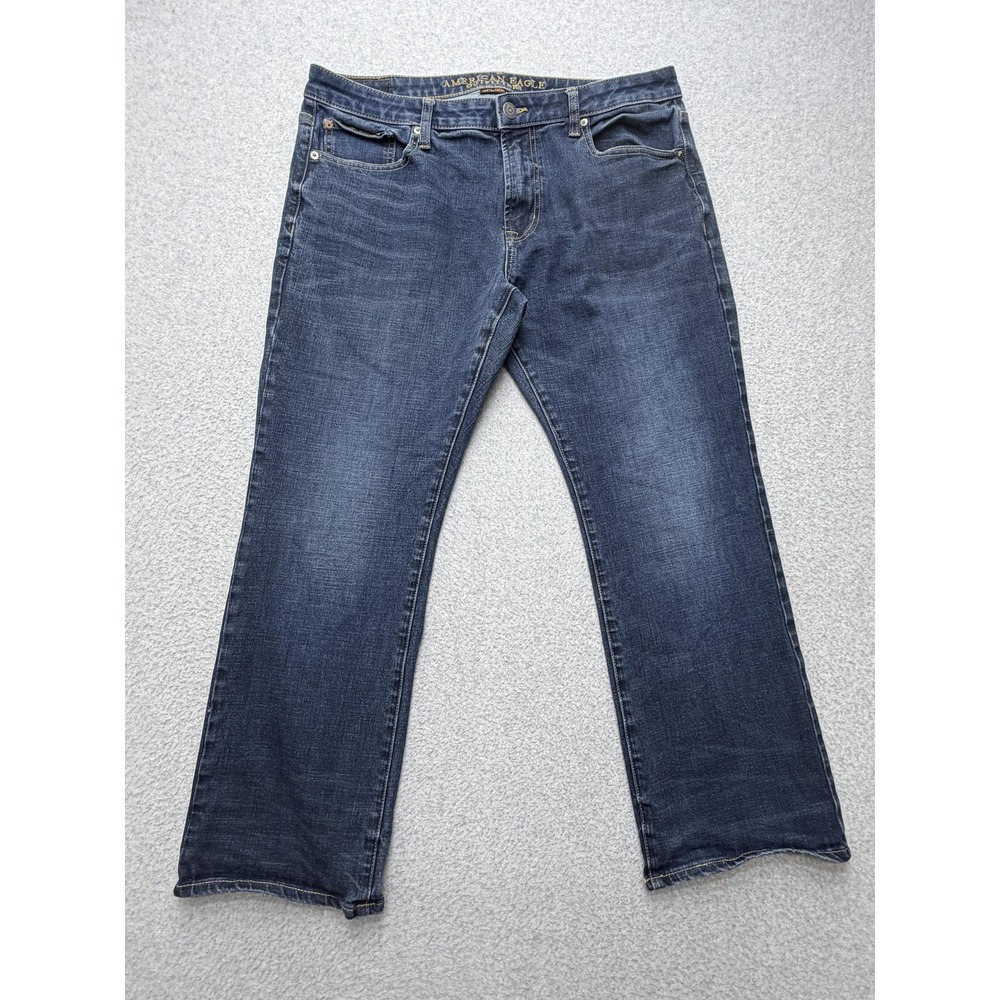 American Eagle Original Boot Jeans Mens 36x30 Blue Med Wash 360 Extreme Flex